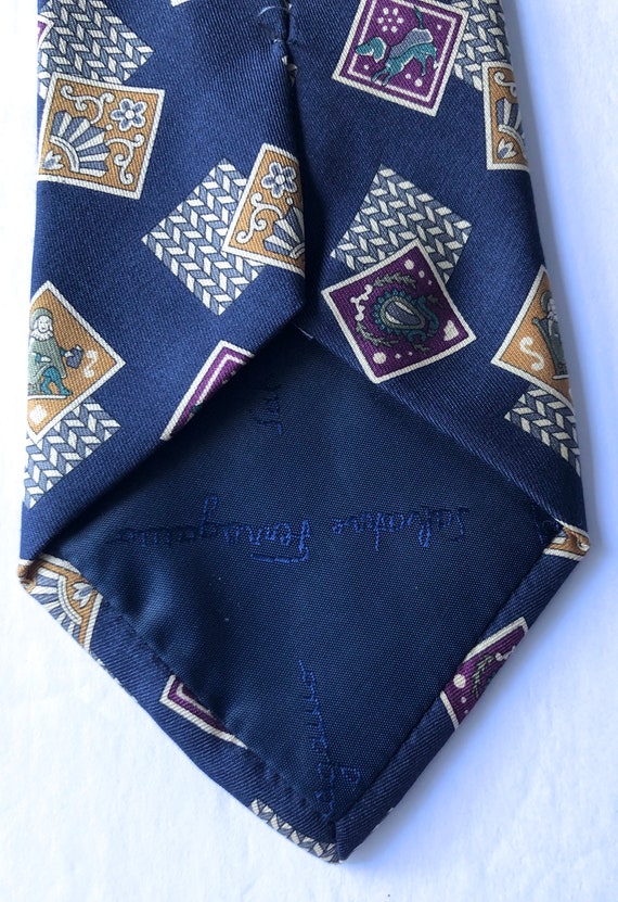 vintage Salvatore Ferragamo silk tie necktie Italy - image 7