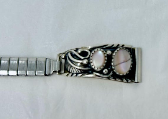 Vintage Native American Pink Mother of Pearl Watch Tips  display picture 2