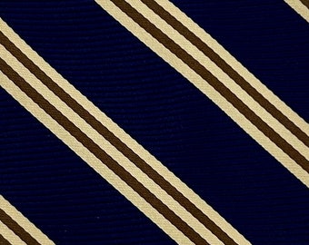 vintage classic Brooks Brothers silk stripe tie necktie navy gold