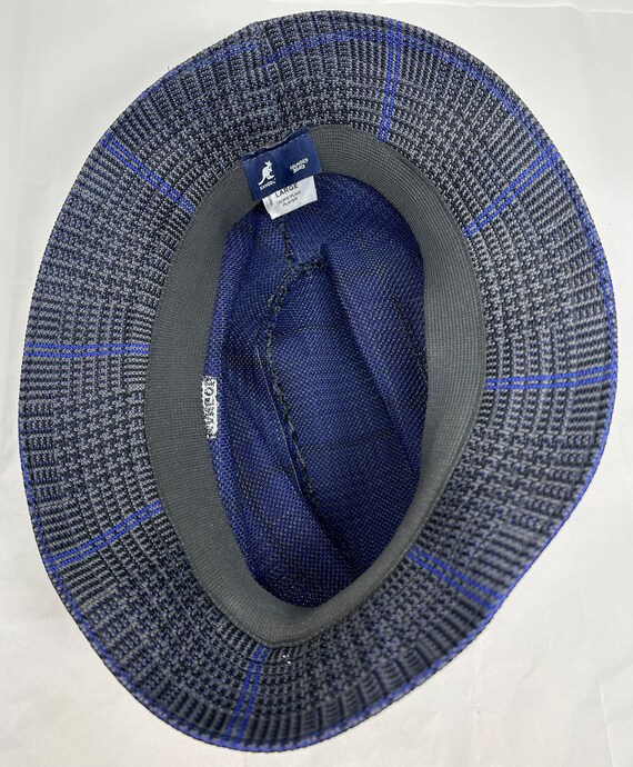 Kangol Large plaid Player bucket hat cap blue gra… - image 3