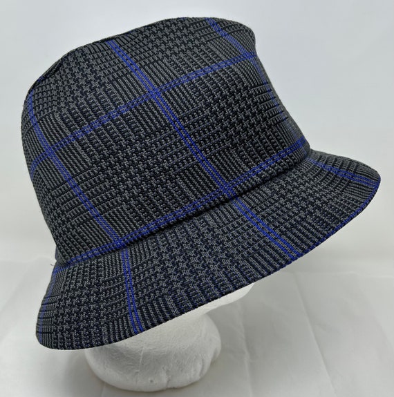 Kangol Large plaid Player bucket hat cap blue gra… - image 6