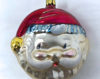 ヴィンテージ：西ドイツ製マーキュリーガラス製サンタオーナメント