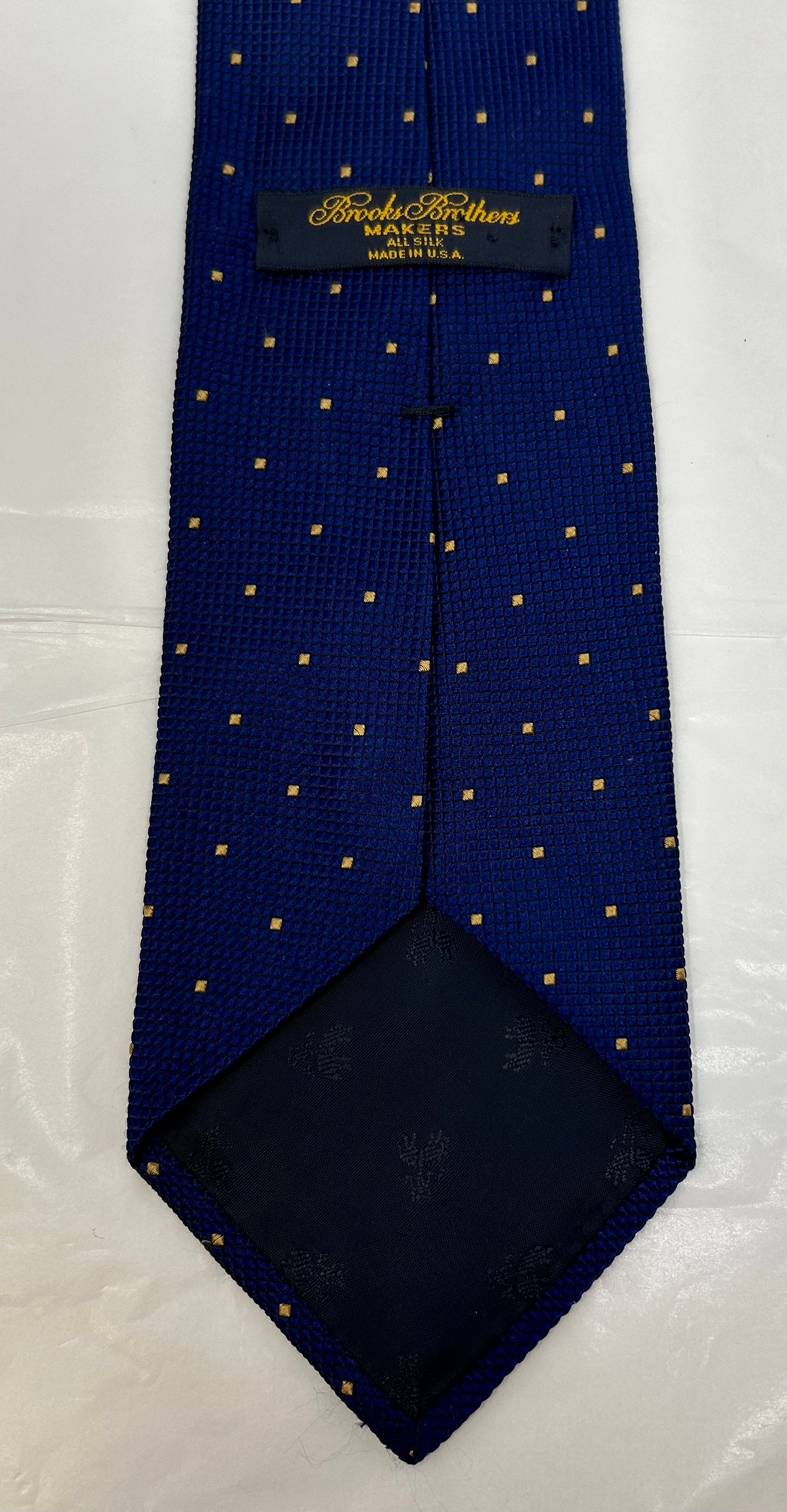ブルックス ブラザーズ シルクネクタイ ネイビーブルー ブロケード