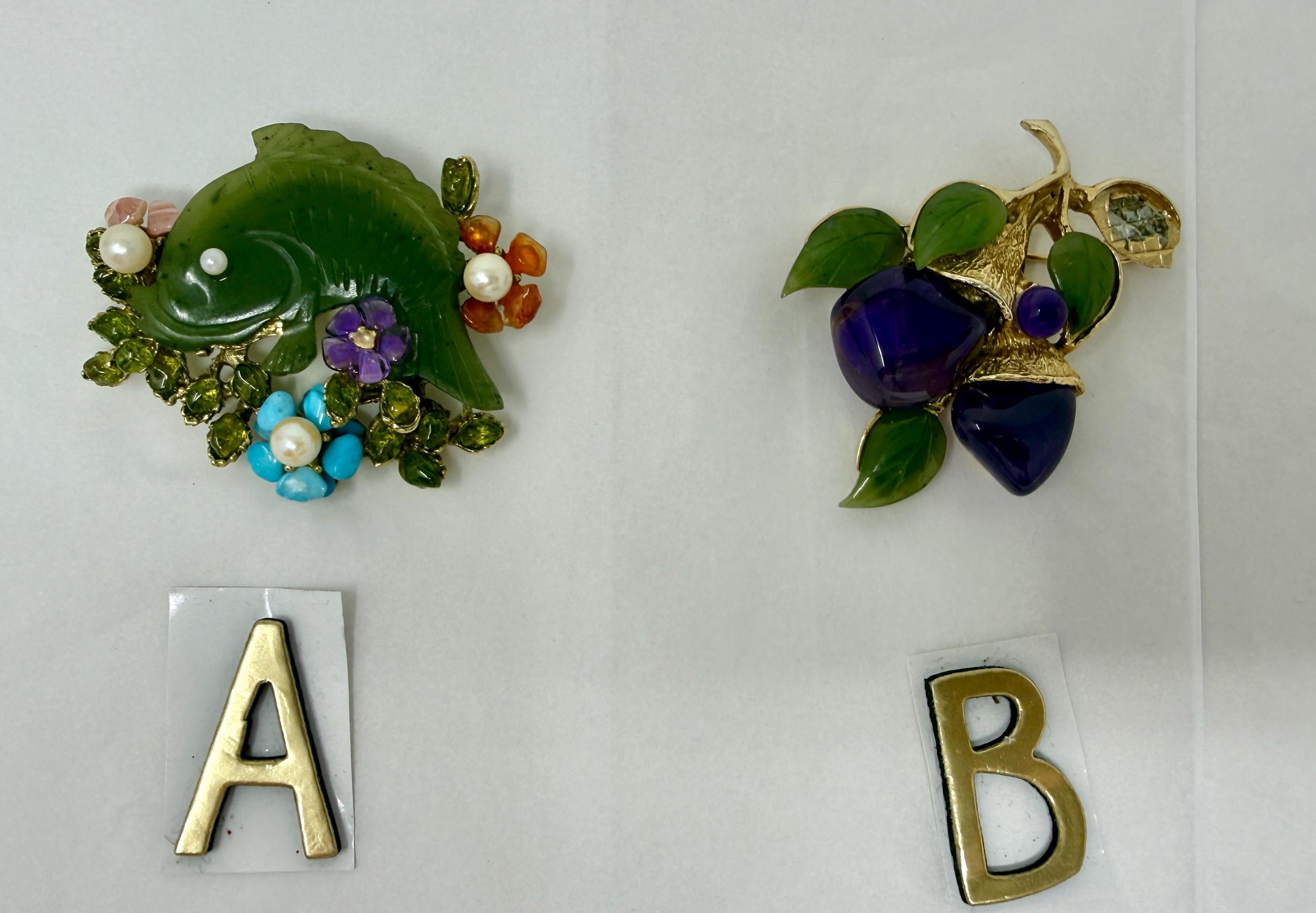 Swoboda jade brooch - Etsy 日本