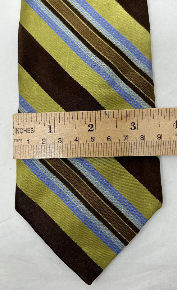vintage Ted Baker London silk stripe tie brown ch… - image 3