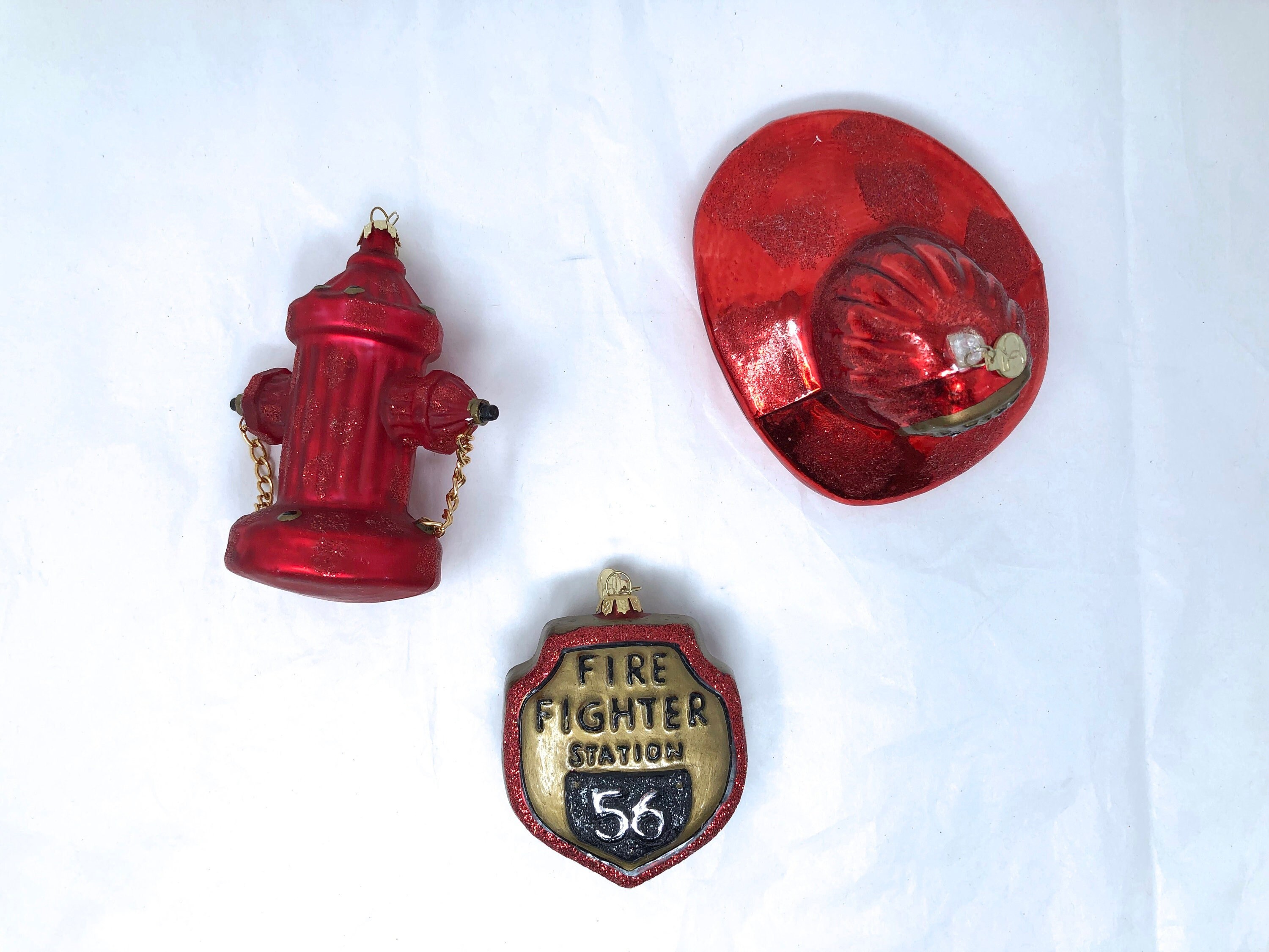 New Firefighter Badge Red Enamel Fire Man Engine Hydrant Iconic Dangle  Earrings