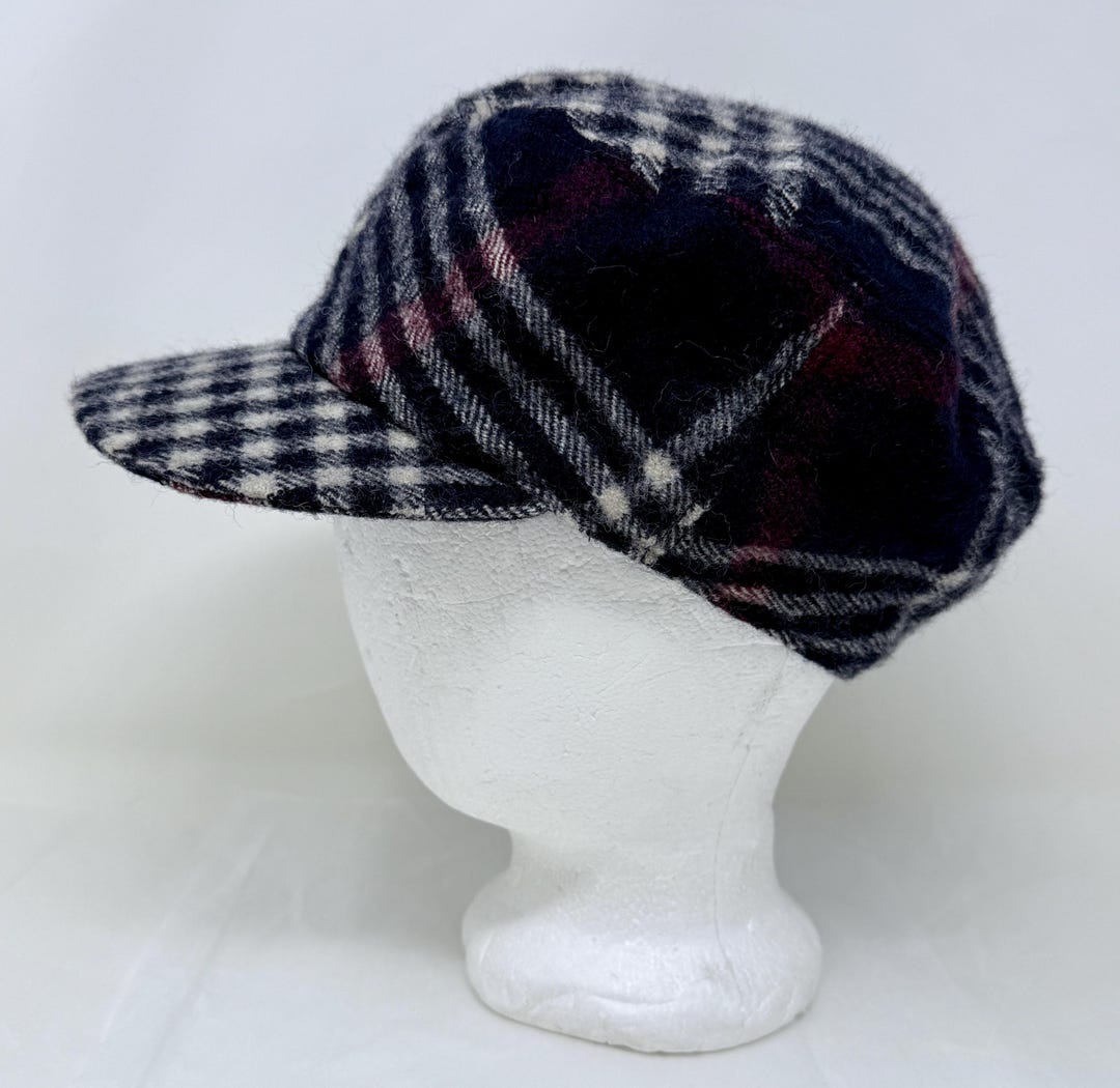 Isabel Marant Wool Plaid Cap • Designer Newsboy Style Hat  display picture 3