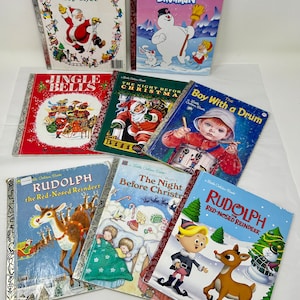 lot of 8 vintage Little Golden Books holiday Rudolph Night Before Christmas Frosty Toy Shop