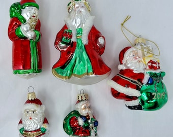 ヴィンテージ：西ドイツ製マーキュリーガラス製サンタオーナメント