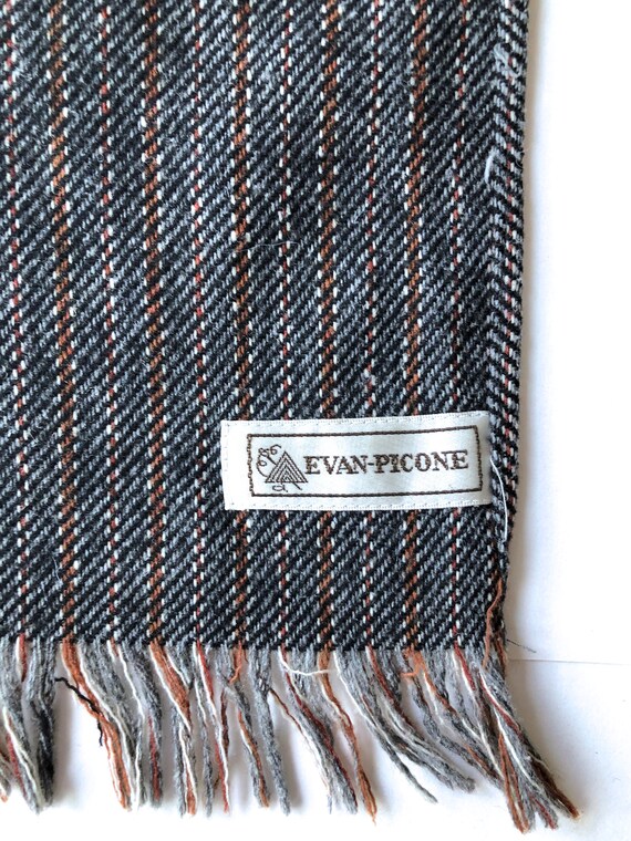 vintage woven wool scarf unisex Evan Picone recta… - image 4