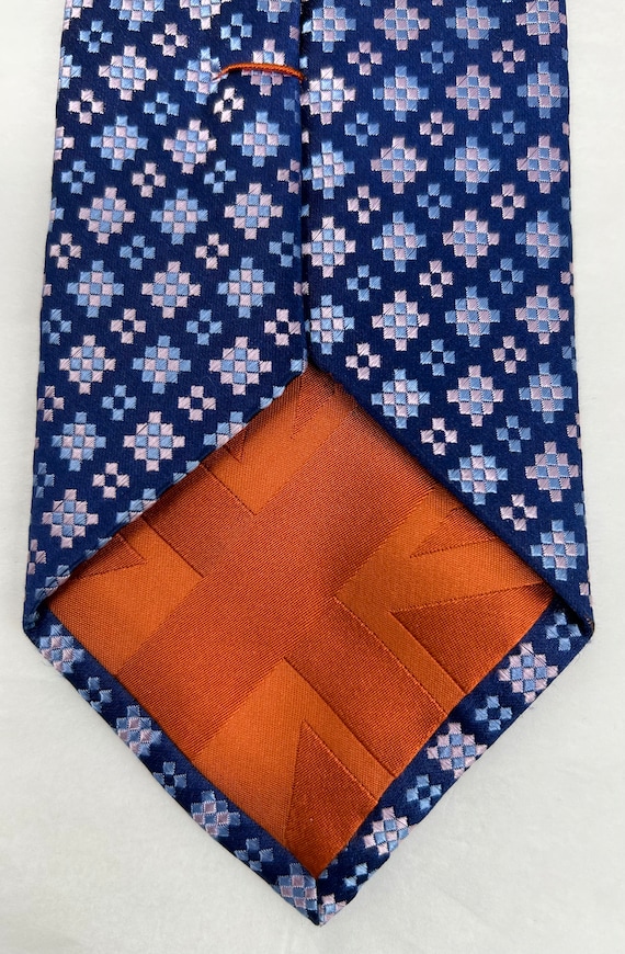 Ben Sherman silk brocade tie necktie blue pink - image 4