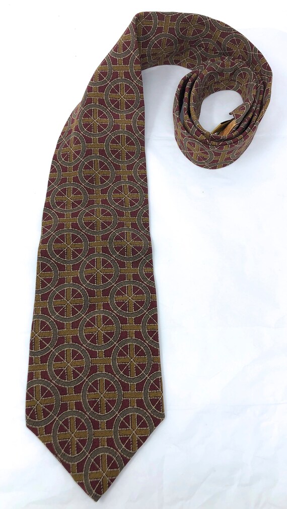 Donna Karen Signature silk tie geometric necktie … - image 2