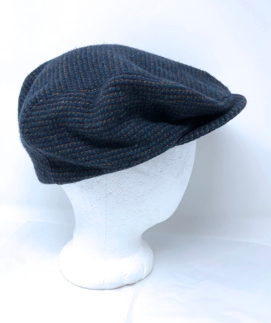 Vintage Pendleton Wool Newsboy Cap XL Blue & Tan Tweed - Etsy