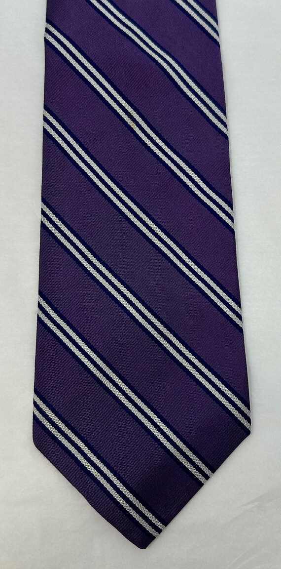 Brooks Brothers stripe 100% silk tie necktie purpl
