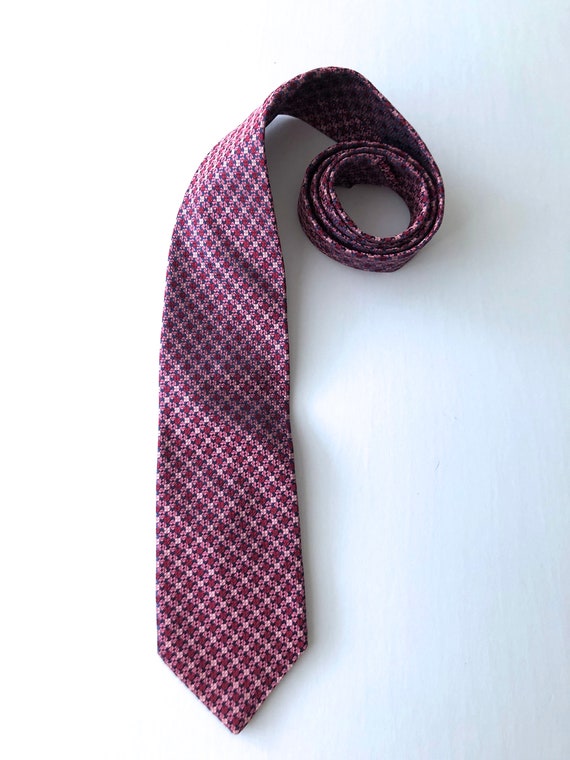 Ermenegoldo Zegna tie necktie brocade pink red si… - image 7