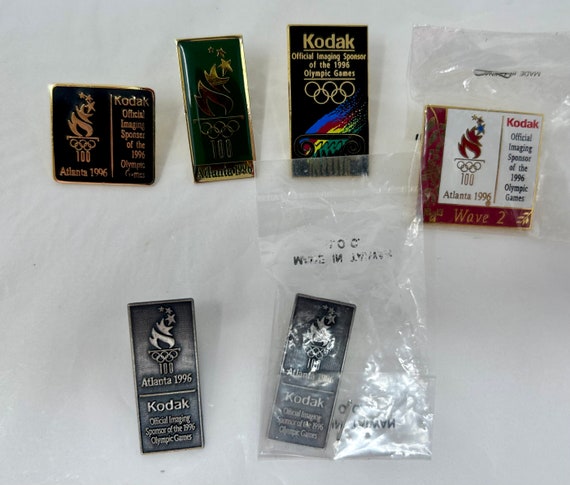 Set of 6 1996 Olympics Pins Kodak Sponsor Memorabilia Atlanta