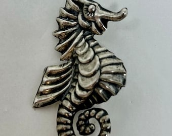 MEXICO SILVER925 孔雀貝 タツノオト シゴ ブローチ シルバー