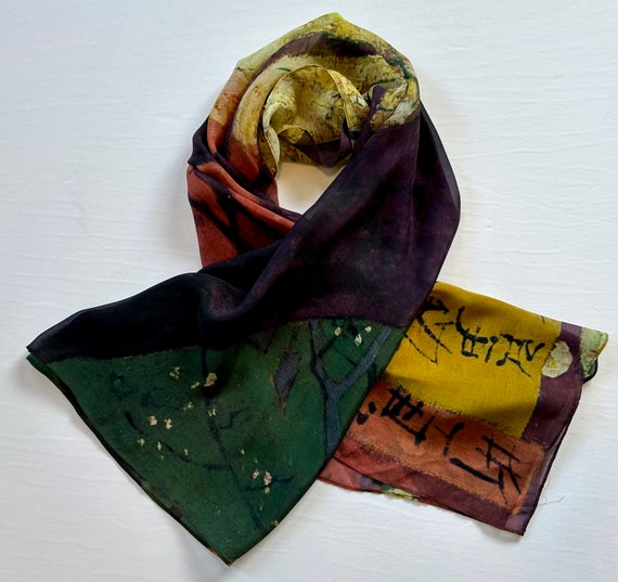 Van Gogh Museum silk scarf wrap art Amsterdam lar… - image 3