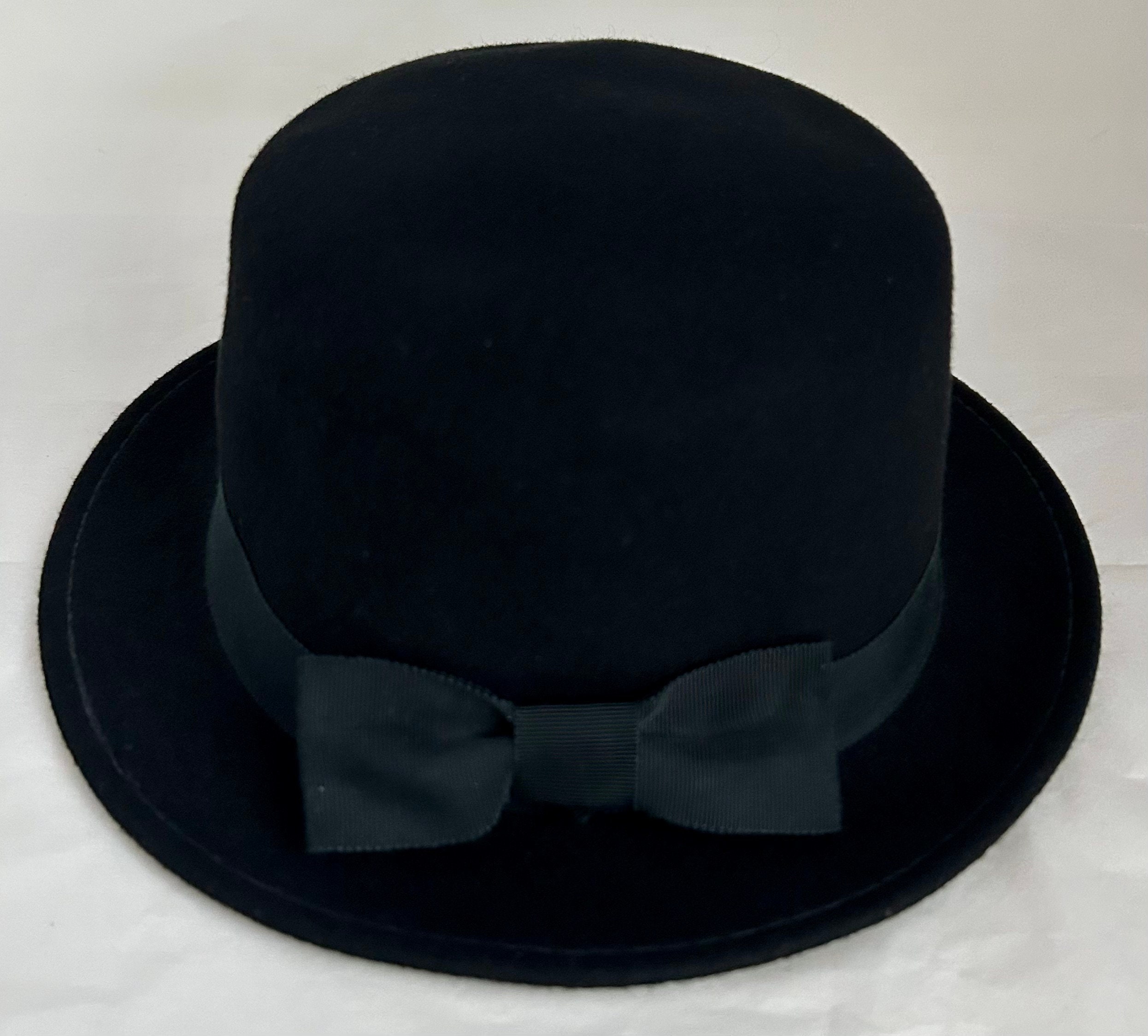 Vintage the Bollman Hat Company Bowler Black Felt Velvet 
