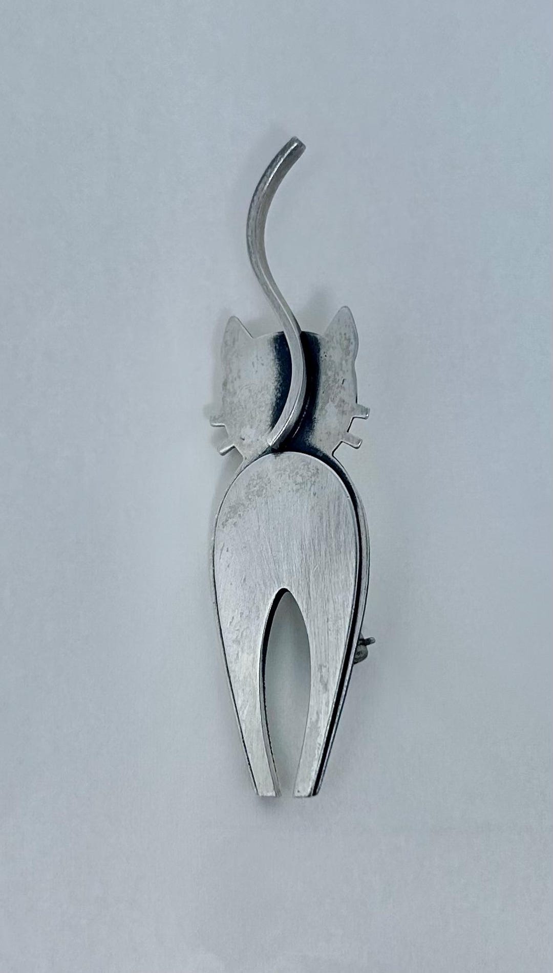 Broche Animalière Abstraite Moderniste En Argent 925 Signée Dellapina - Occasion Parfait État