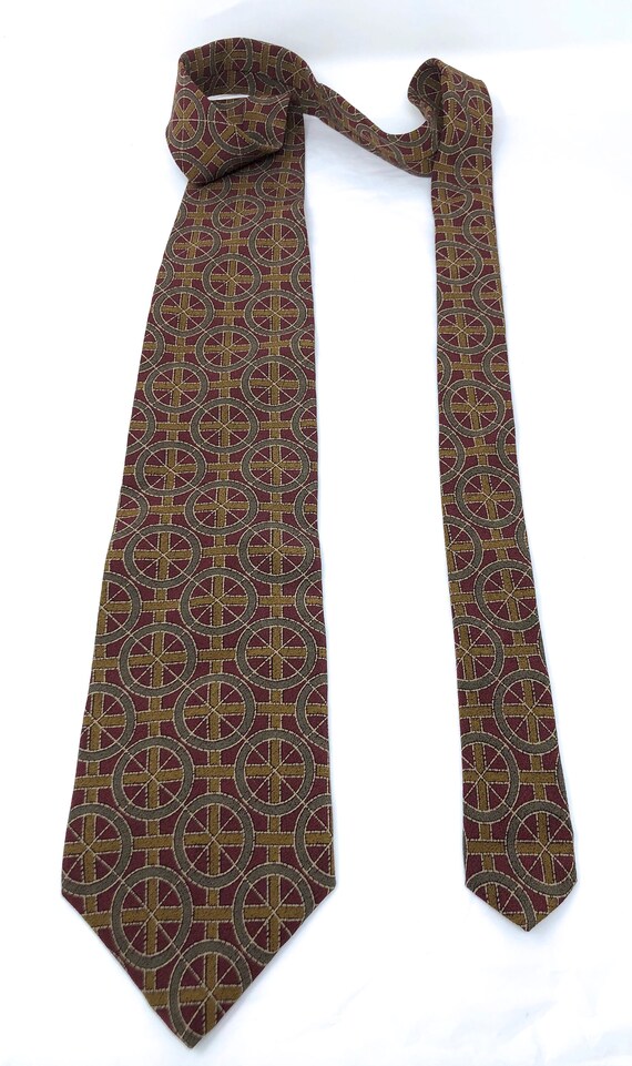 Donna Karen Signature silk tie geometric necktie … - image 7