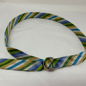 Vintage J.crew Silk Ribbon Belt – Striped Green Blue Purple  display picture 3