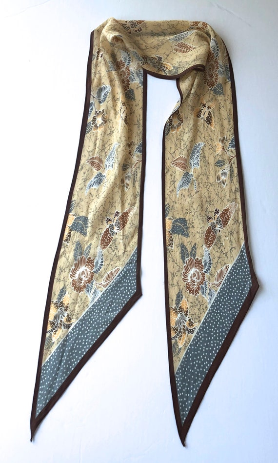 vintage Oscar De La Renta silk neck tie scarf hair