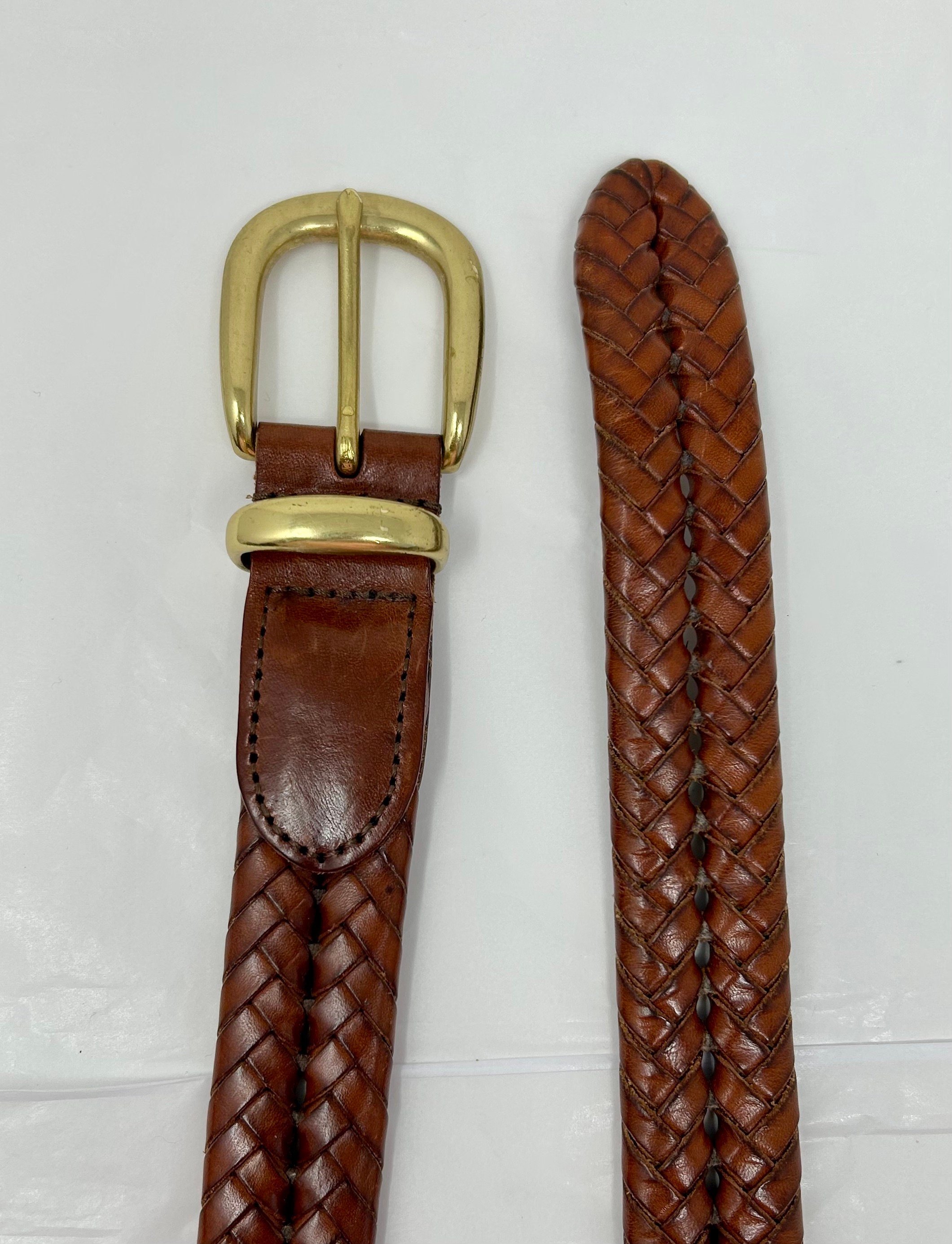 coach men's braided leather belt