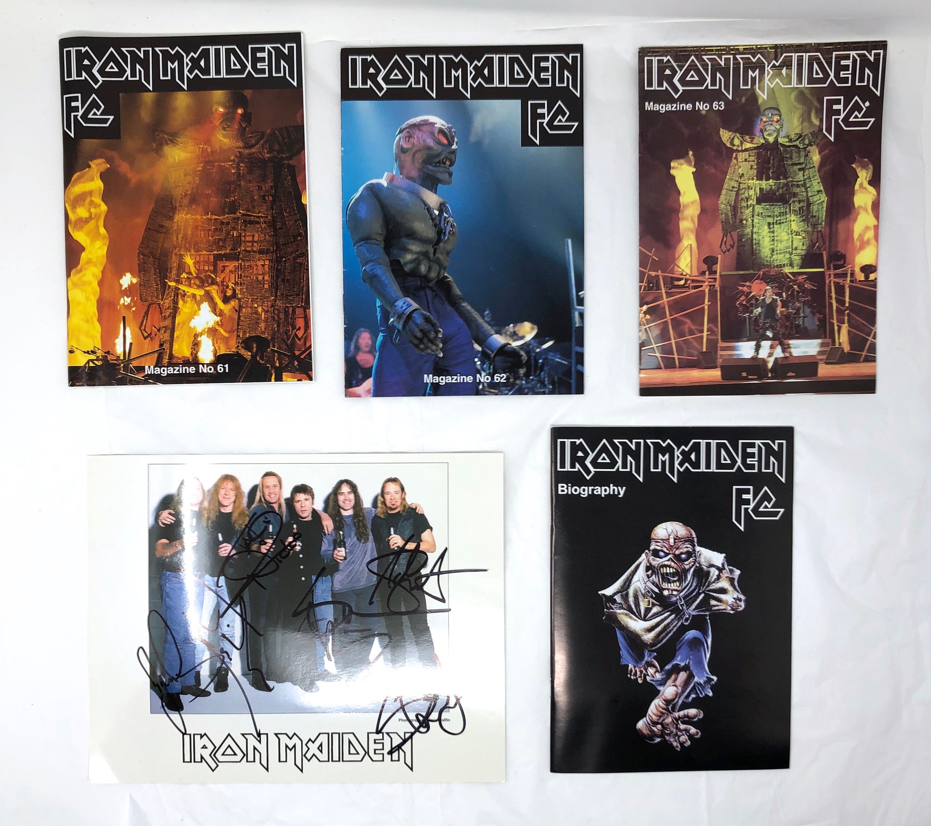 Vintage Iron Maiden Fan Club Magazines 61 62 63 Signed Photo Etsy