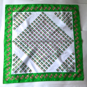 vinatge 60&#39;s Paoli scarf silk-like pink green