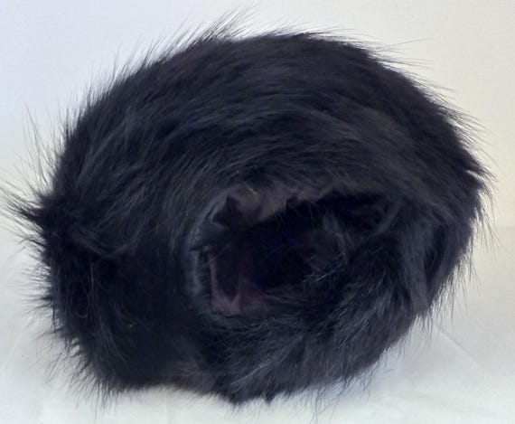 Vintage Genuine Black Fox Fur Muff Hand Warmer – Winter Evening