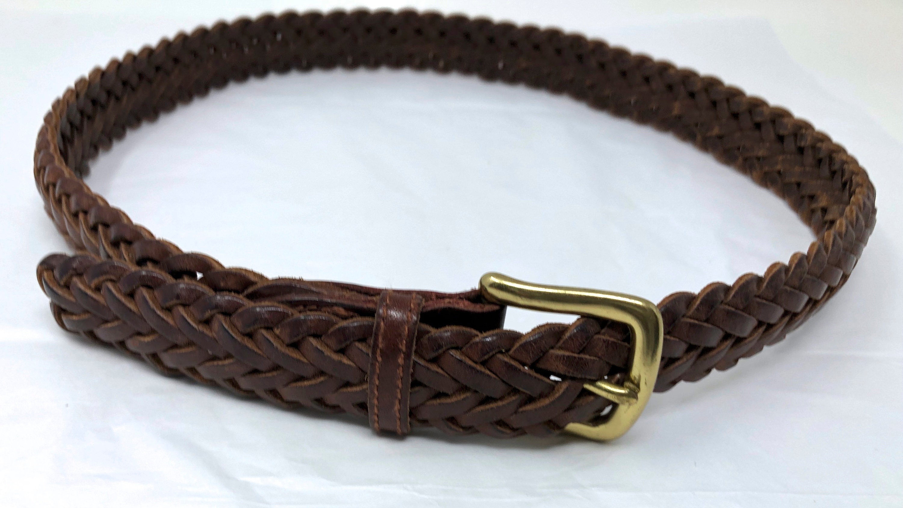 Braided vachetta leather hot sale belt