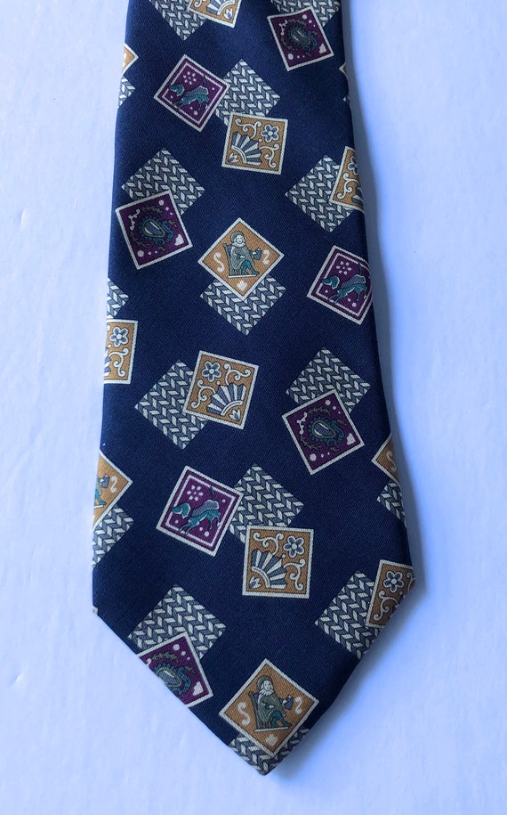 vintage Salvatore Ferragamo silk tie necktie Italy - image 10