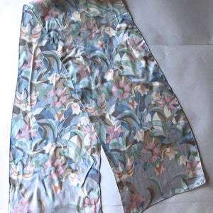 vintage Liz Claiborne silk scarf pastels rectangle light blue pink