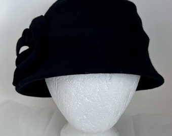 vintage Betmar hat Alexandrite wool hat black cloche bucket