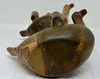 Vintage Herón Martínez Mendoza? Terracotta Pottery 2 Birds