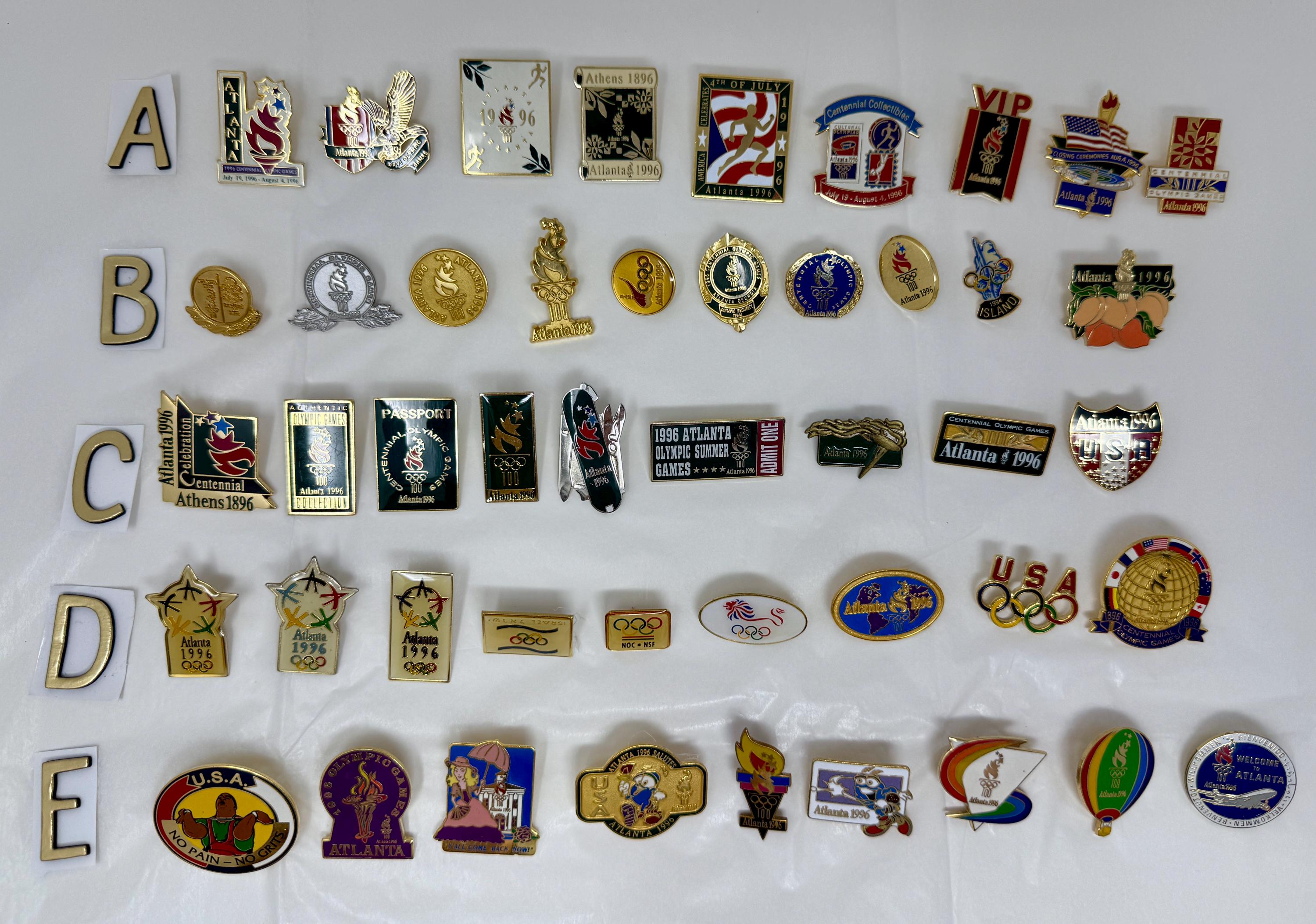 50 Vintage 1996 Atlanta Olympic Games Pin Collection – ACOG