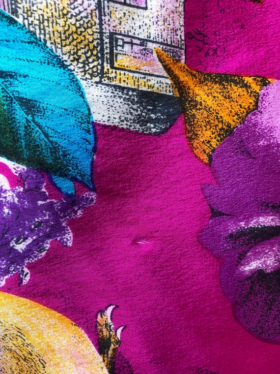 Worthington silk rectangle scarf floral birds pink - image 3