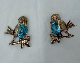 555 Vintage Coro Sterling Jelly Belly Fish Brooch. Fur Clip. Clear