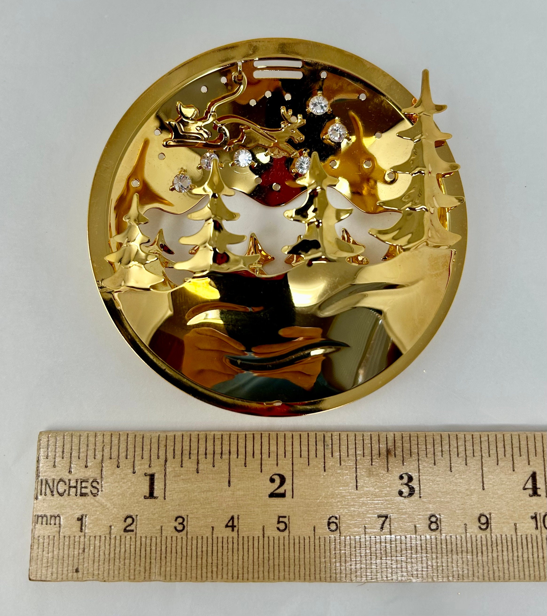 Vintage Georg Jensen 24k Gold Plated Ornament Denmark Christmas 