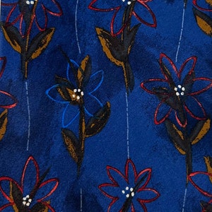 Ermenegildo Zegna 100% silk tie necktie blue brown floral