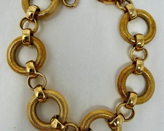Dolce Vita Gold Tone Link Bracelet Chunky Circle Links Italy Statement Bracelet Vintage Style