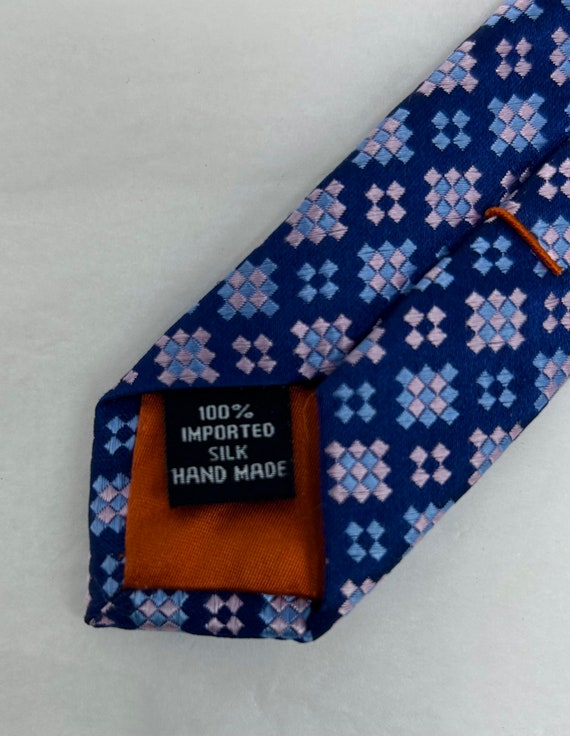 Ben Sherman silk brocade tie necktie blue pink - image 6