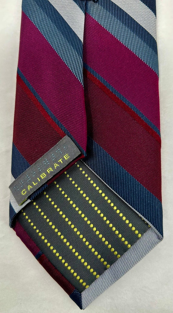 vintage Calibrate stripe tie necktie 100% silk pi… - image 4