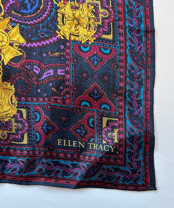 vintage Ellen Tracy silk rectangle scarf rectangle