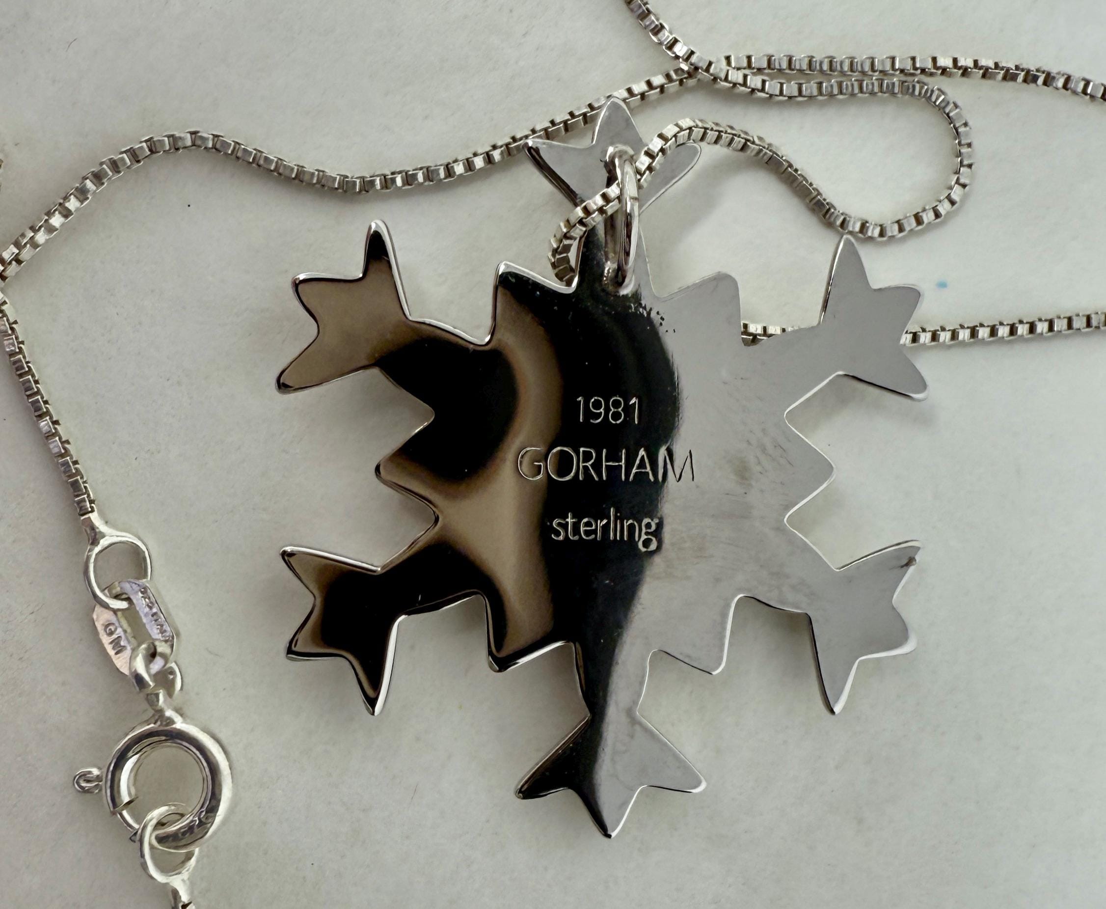 1980年製 Gorham スターリングシルバー スノーフレークネックレス 