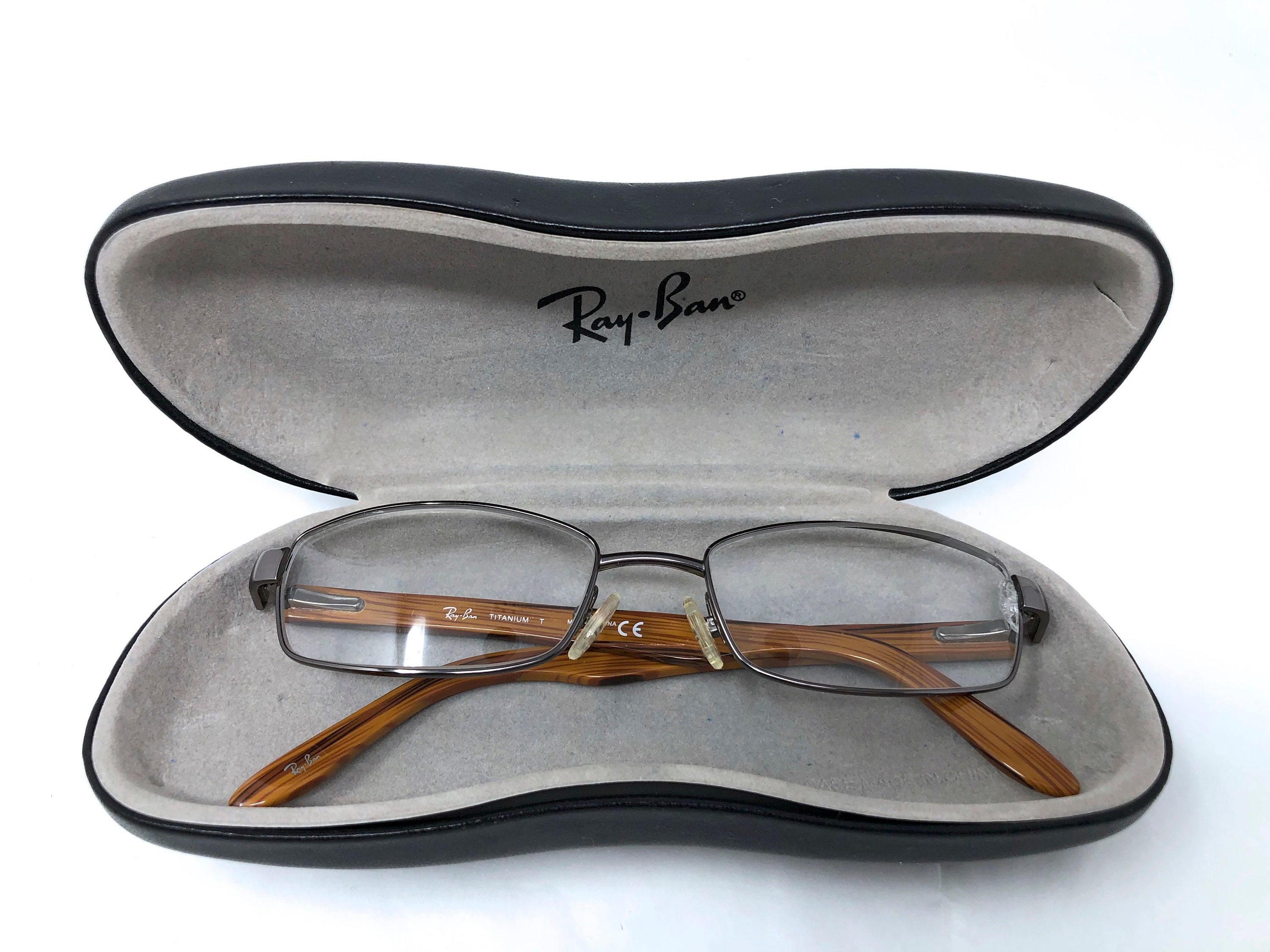 RAY-BAN Titanium/wood Eyeglasses Frames 8581 1000 - Etsy Finland