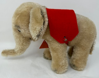 vintage mint Spieltiere Elefant Mohair Stofftier Spielzeug Clemens