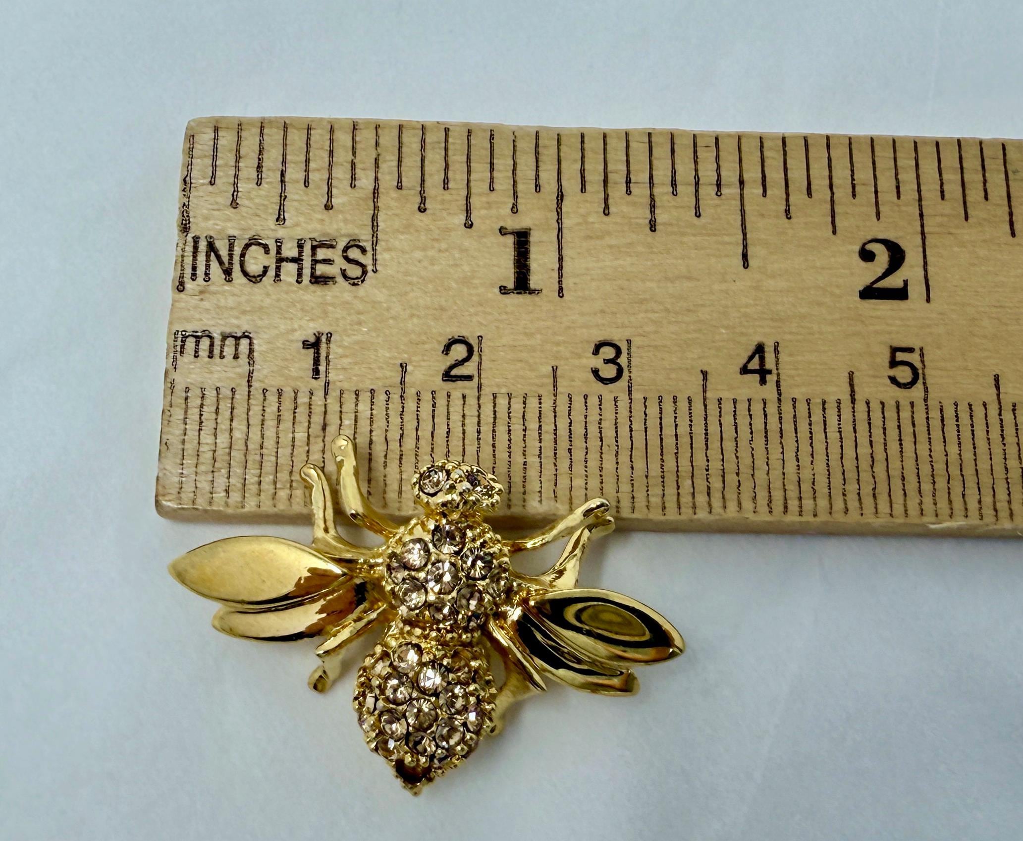 St John Gold Bee Brooch Set Vintage St. John Bee Brooch – Gold Tone Rhinestone Insect  main image 3