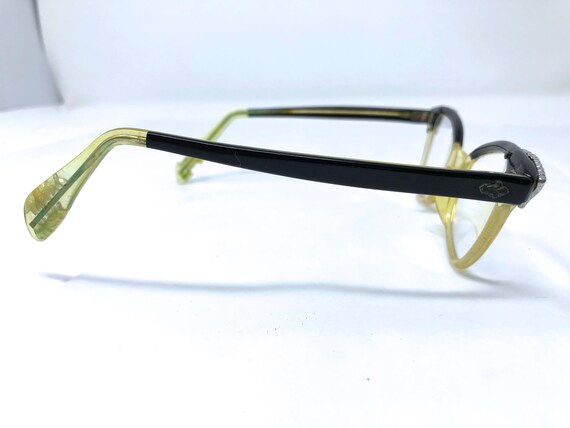 vintage 40's glasses eyeglasses cat eye yellow ce… - image 5